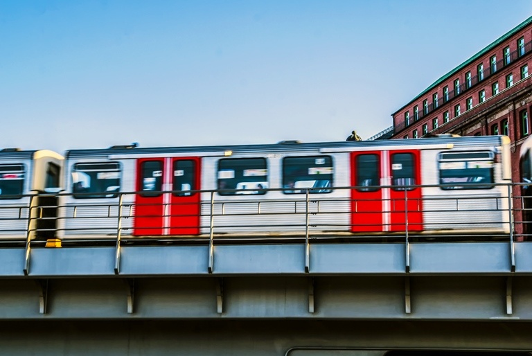 Man Crashes into Moving Train