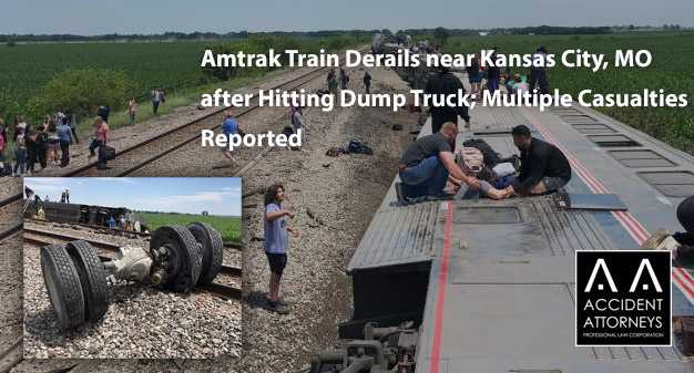 Amtrak Train Derails near Kansas City, Missouri after Hitting Dump Truck; Multiple Casualties Reported