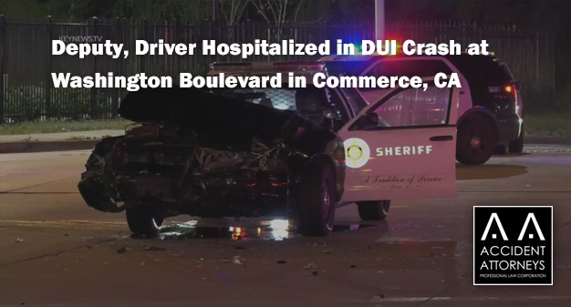 Deputy, Driver Hospitalized in DUI Crash at Washington Boulevard in Commerce, CA