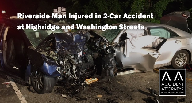 Riverside Man Injured in 2-Car Accident at Highridge and Washington