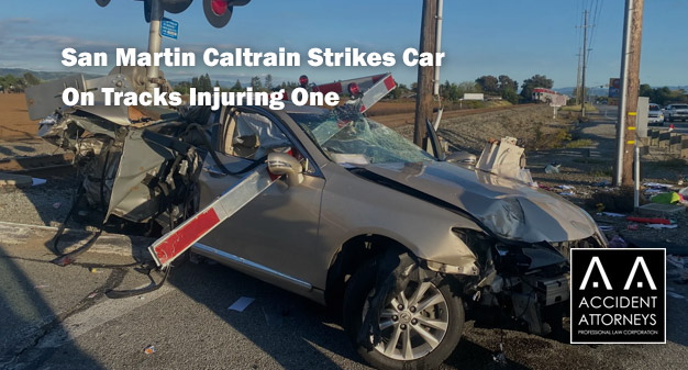 San Martin Caltrain Strikes Car On Tracks Injuring One