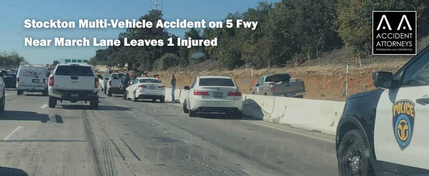 Stockton Multi-Vehicle Accident on 5 Fwy Near March Lane Leaves 1 Injured