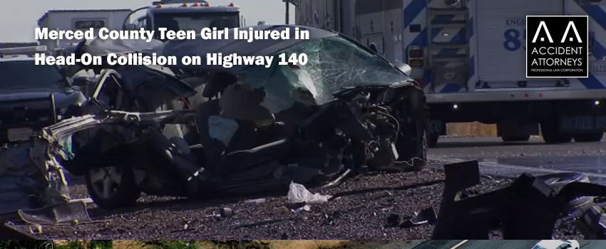 Merced County Teen Girl Injured in Head-On Collision on Highway 140