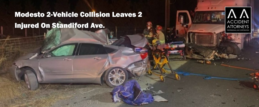 Modesto 2-Vehicle Collision Leaves 2 Injured On Standiford Ave.