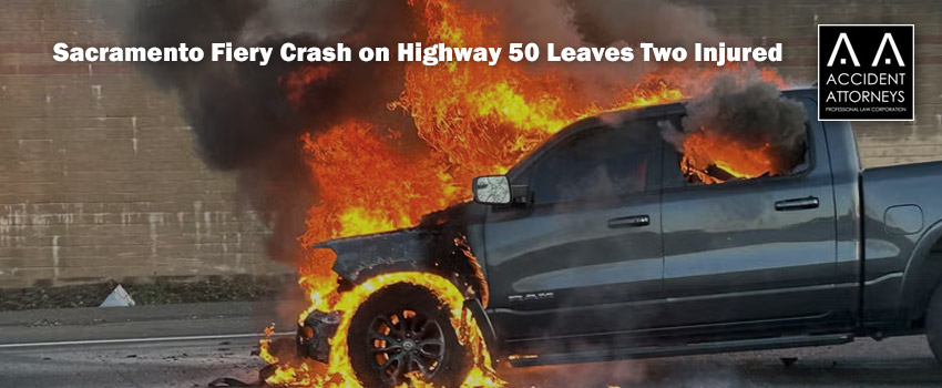 Sacramento Fiery Crash on Highway 50 Leaves Two Injured