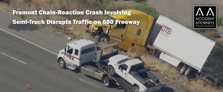 Fremont Chain-Reaction Crash Involving Semi-Truck Disrupts Traffic on 680 Freeway