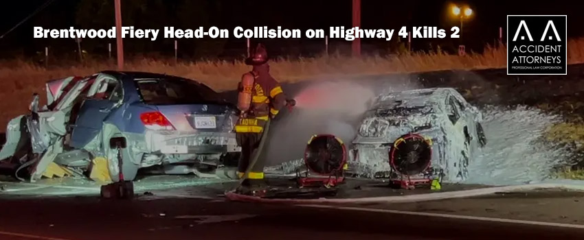 Brentwood Fiery Head-On Collision on Highway 4 Kills 2