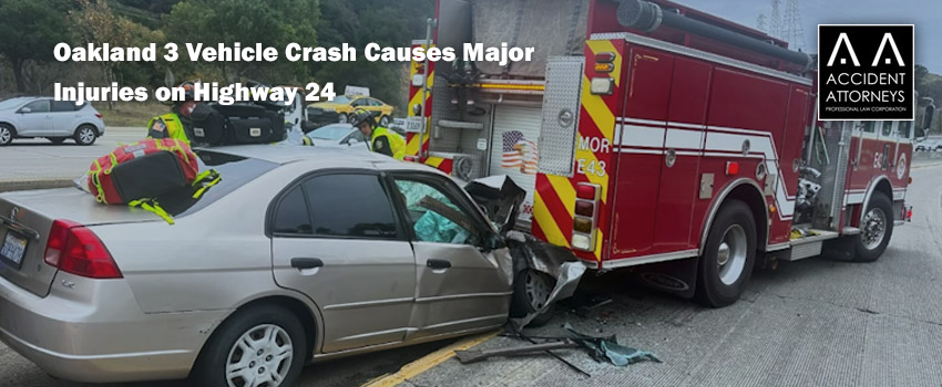 Oakland 3 Vehicle Crash Causes Major Injuries on Highway 24